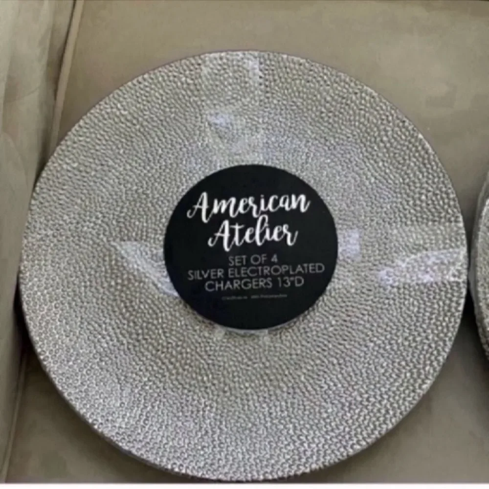 New American Atelier Silver Charger Set of 4